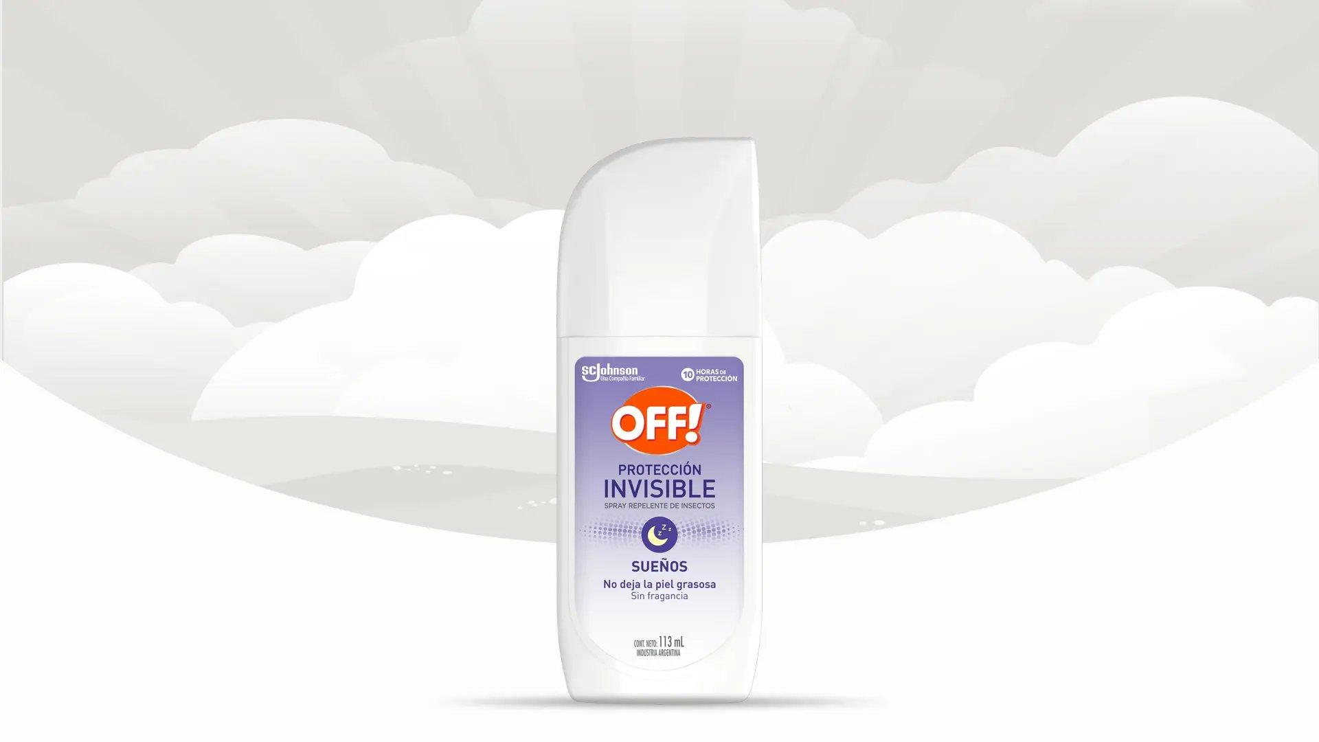 Frente de un envase de OFF!® Sueños Spray